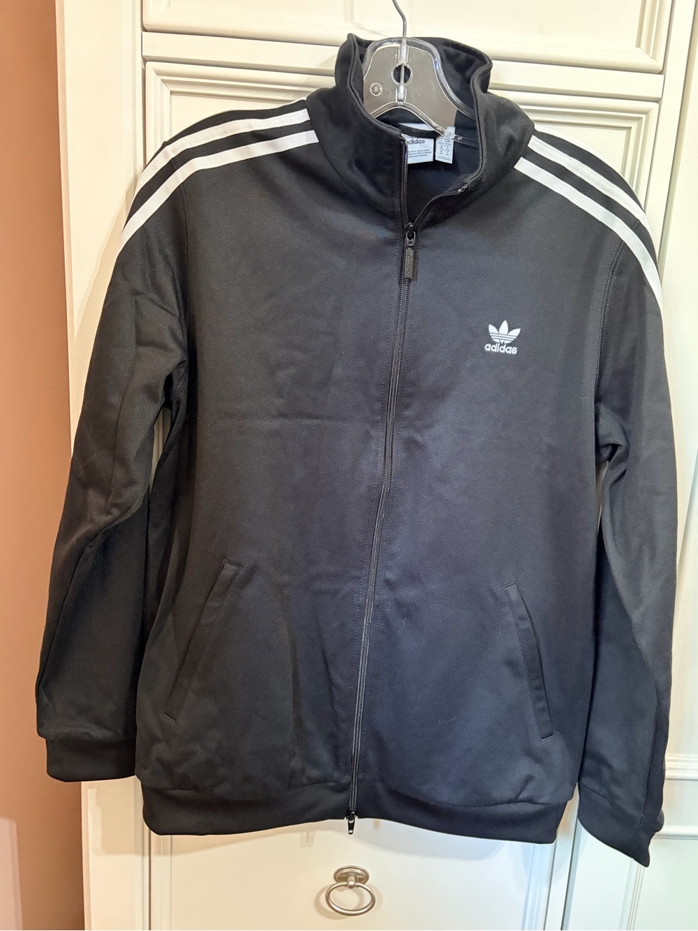 ADIDAS Classic full zip jacket, black, Three Stripes, medium